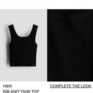 H&M Girls Size 12-14 Black Ribbed Tank Top